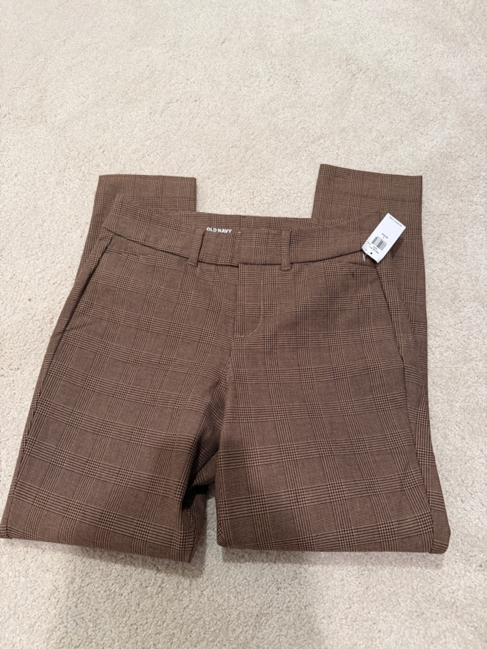 Old Navy Brown Plaid High-Waisted Pixie Skinny Ankle Pants 0P
